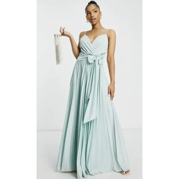 ASOS | Dresses | Pleated Knit Maxi Dress Asos Design Us 8 | Poshmark